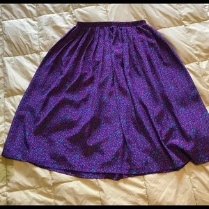 Purple floral chiffon skirt